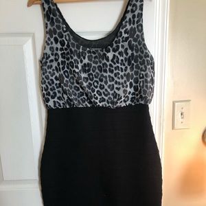Express bodycon bottom/animal print top dress